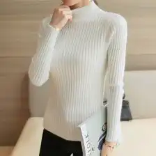 高领灰色毛衣女
