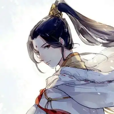 唐崎夜雨手绘插画古风男头
