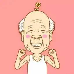 老爷爷头上长草动漫头
