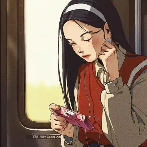 复古系文艺少女插画
