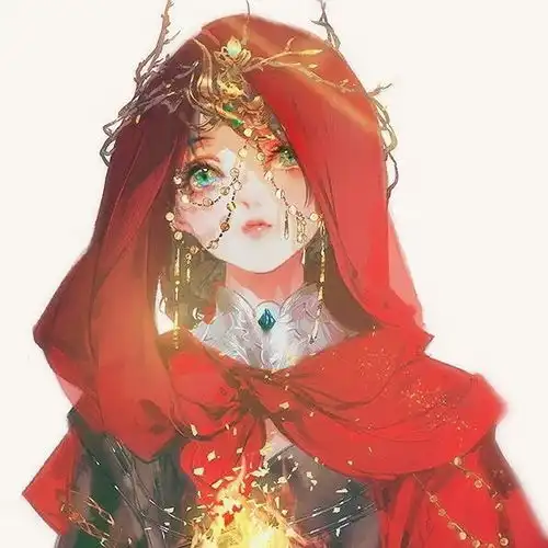 头像超美红色系古风女头像
