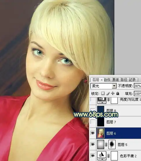 photoshop打造柔美的暖色调人像照片2
