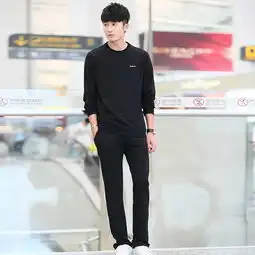 男士休闲套装长袖长裤运动套
