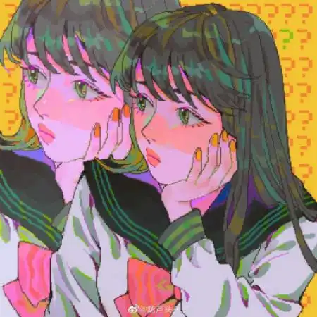 手绘卡通头像女,原宿风女生卡通手绘头像图片

