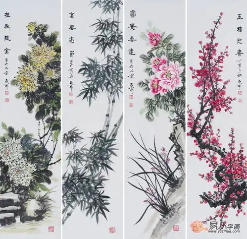 女领导办公室挂什么画好国画梅兰竹子彰显品味
