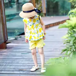 杰里贝比女宝宝洋气套装夏女童夏装婴儿纯棉儿童两件套小女孩衣服jt82538黄色100cm蜜芽,中国领先的进口母婴限时特卖商城
