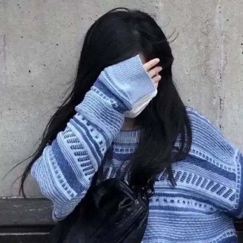 第537期真人头像0114蓝色系真人女生头像
