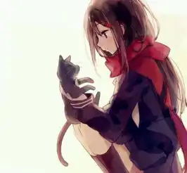 要动漫图片,要求是有女孩和猫

