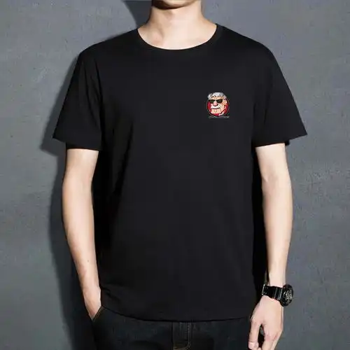 新款港风潮牌夏季短袖t恤青年男士潮流宽松大码日系圆领男装半袖
