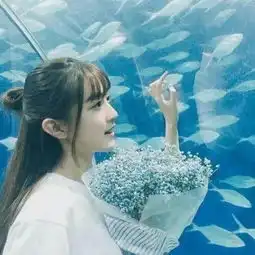 唯美忧郁蓝色系女生头像

