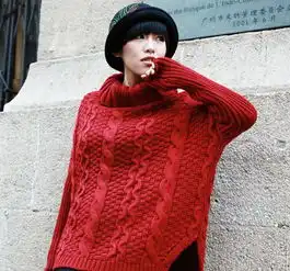 个性网女生头像短发女神穿红色毛衣
