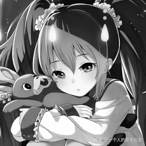伤感动漫女头︱丧系黑白动漫女生头像
