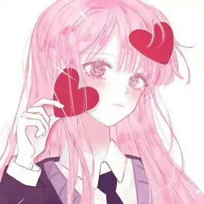 卡通少女头像萌图粉色可爱漫画女孩头像图片
