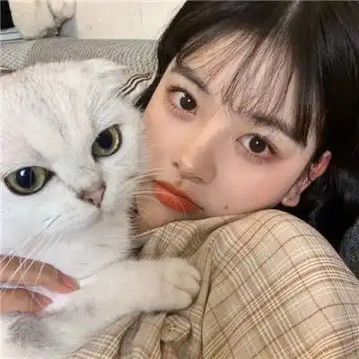 一组抱着猫的2021高颜值女生头像你也要做一个很哇塞的女孩
