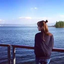 女生面向大海背影头像
