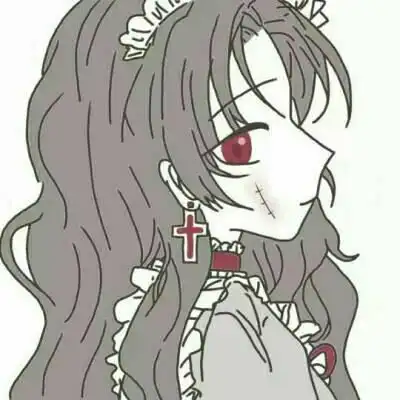 丧系黑化动漫女头带血红色

