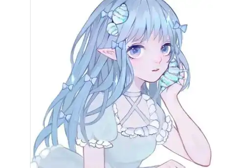 蓝色系少女
