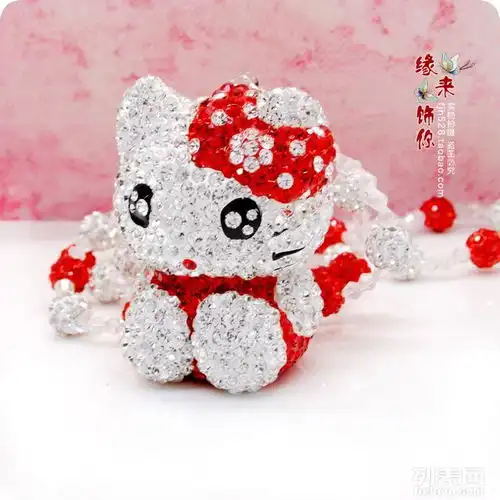 图kitty猫项链韩国时尚毛衣饰品软陶满钻可爱甜美项链女北京服装鞋帽箱包
