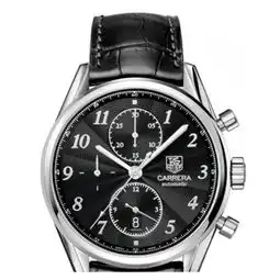泰格豪雅tagheuer100m男款蓝宝石水晶不锈钢鳄鱼皮日期显示大盘4145mm黑色系豪雅卡莱拉系列黑色不锈钢男士计时码表cas2110.fc6266价格报价

