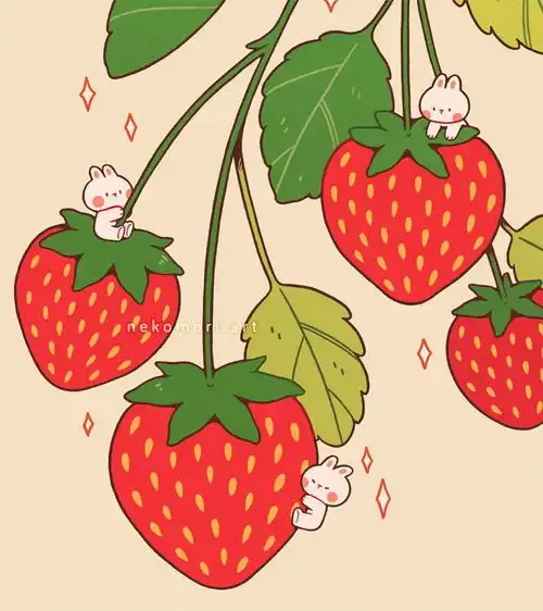 小清新治愈系草莓画风抱走

