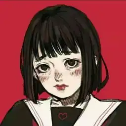 求红背景短发女孩动漫情头和这个一组的另一半情头
