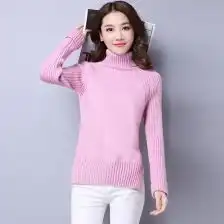 高领灰色毛衣女
