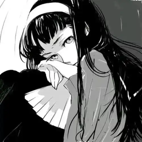 暗黑丧系男女生动漫头像
