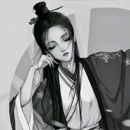 女生头像古风黑白女头像
