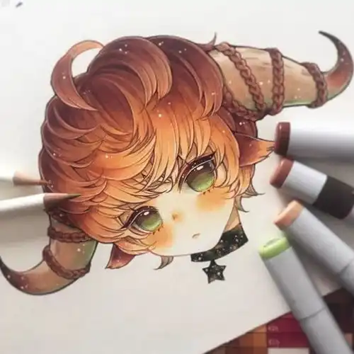 马克笔手绘丨插画风格的马克笔手绘美女头像,包含十二星座,真的美哭了
