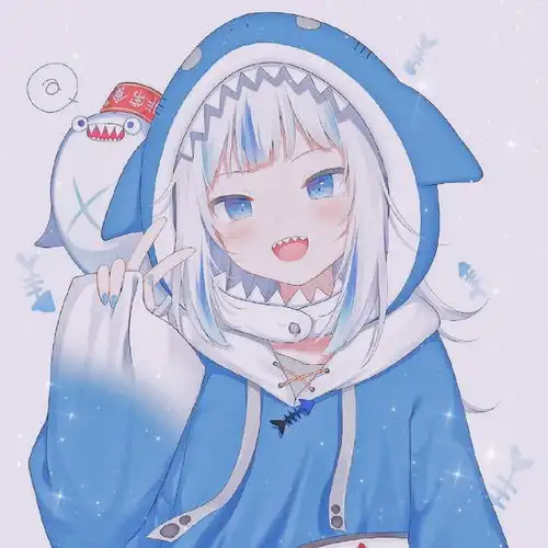 一组可爱手绘动漫女头,蓝色系
