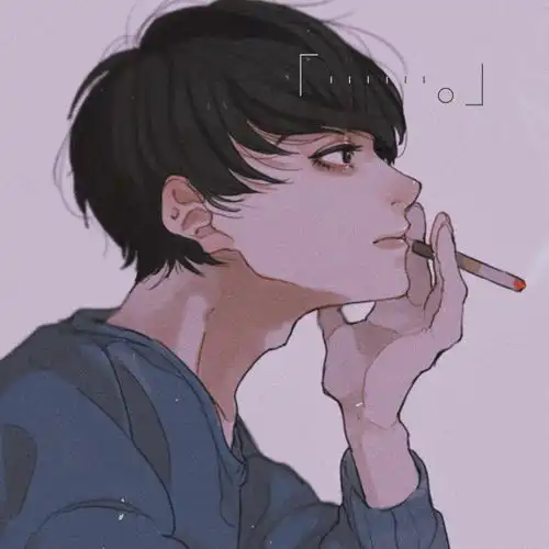 致郁系动漫男头云朵老了,风瘦了,溪水边的石头摔倒了
