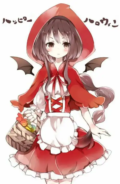 二次元美图分享红色系动漫美少女
