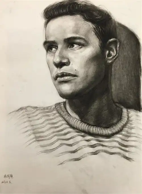 手绘黑白素描女生男生老人,别具风格的绘画艺术
