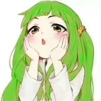 二次元绿色头发少女原谅绿动漫头像图片
