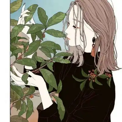 念七动漫卡通手绘花儿女头
