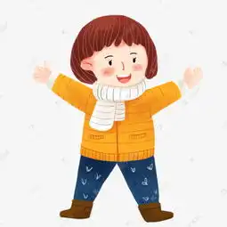 冬天打开手臂的穿黄色衣服的小女孩素材图片免费下载高清psd千库网图片编号11628542
