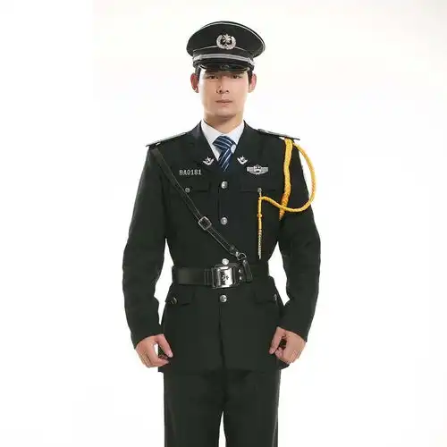 黑色修身型男款保安制服
