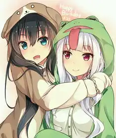 闺蜜头像原图插画唯美动漫女头萌系
