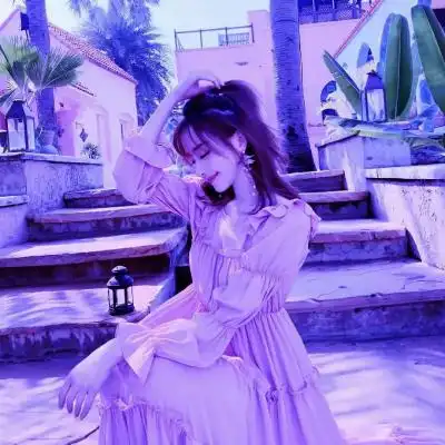 女生头像紫色系韩版,这种贼好看的换头像吗
