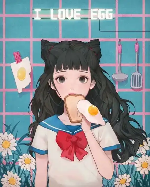 插画丨绘画丨糖果色甜系女生插画,少女感十足
