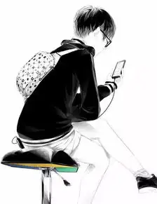 唯美个性黑白少年动漫图
