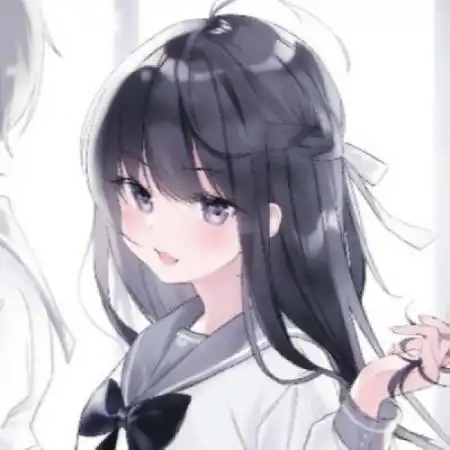 qq头像卡通女生,眼里长着微笑的女孩
