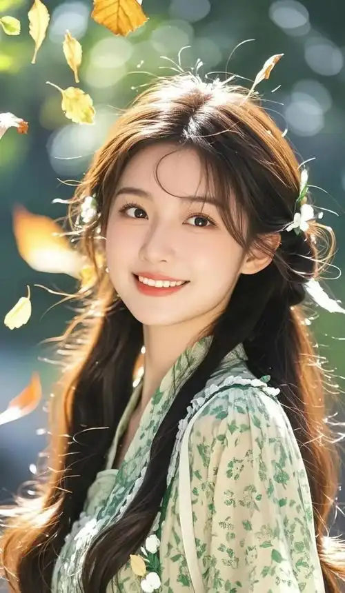 美女壁纸丨绿色系清新脱俗,初恋的味道
