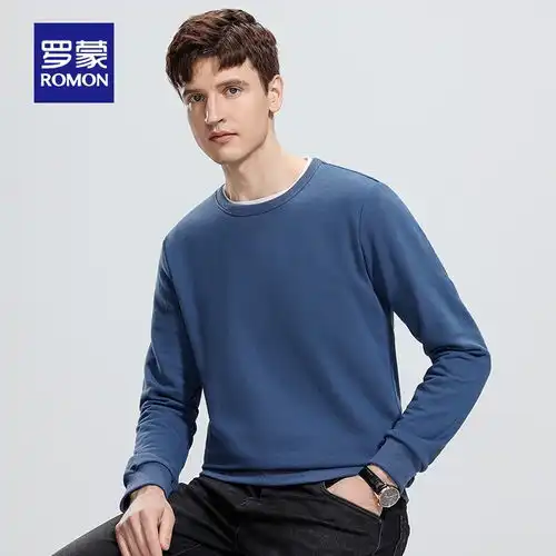 罗蒙款圆领含棉纯色百搭长袖卫衣2024春季时尚百搭外套红色s
