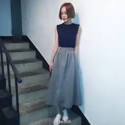 夏季搭配女生穿搭韩风无袖上衣灰堆糖,美好生活研究所
