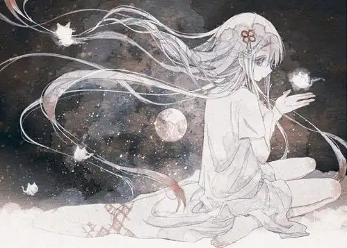 水彩插画猫与漫画少女治愈系插画太好看了还有组情头
