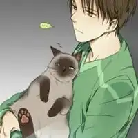 男生肩膀上有猫的动漫头像

