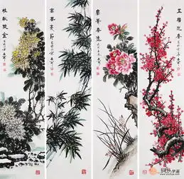 画家石开代表之一传统国画梅兰竹菊四君子作品品赏
