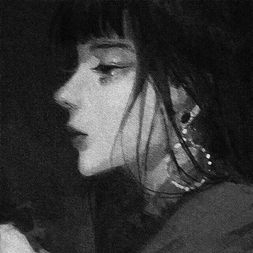 伤感动漫女头︱丧系黑白动漫女生头像
