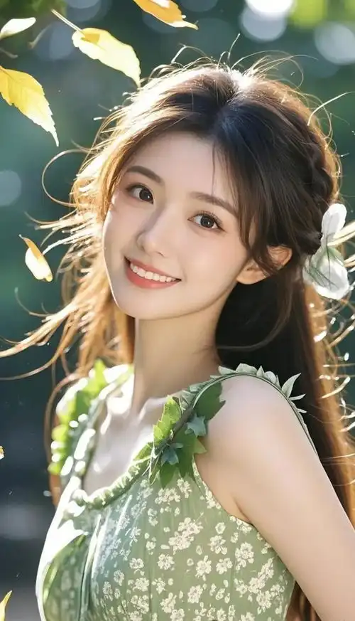 美女壁纸丨绿色系清新脱俗,初恋的味道
